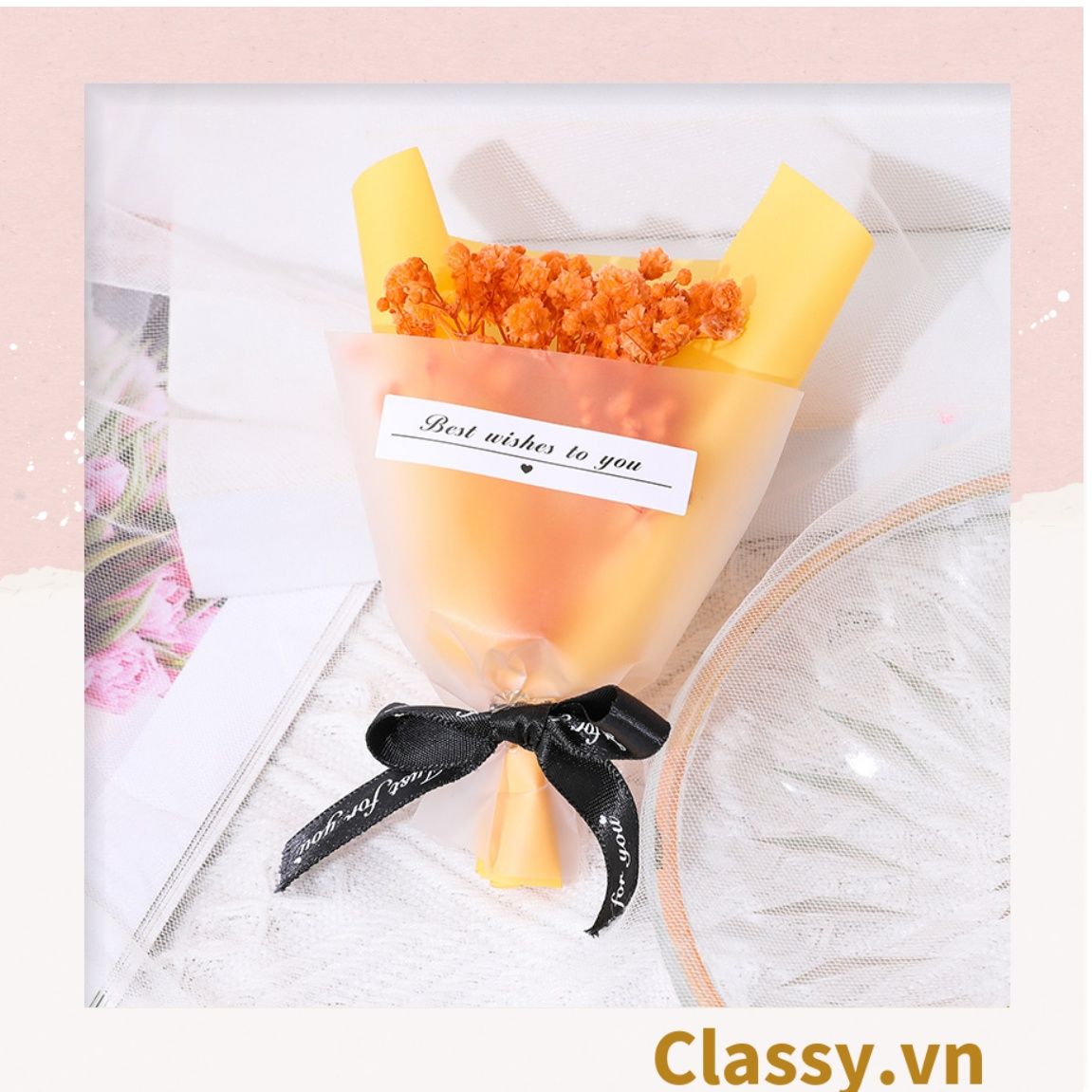  Bó hoa khô mini Classy nhiều màu sắc dùng làm quà tặng, đồ trang trí Q1361 