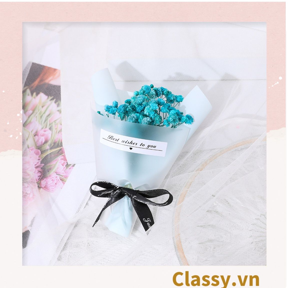  Bó hoa khô mini Classy nhiều màu sắc dùng làm quà tặng, đồ trang trí Q1361 