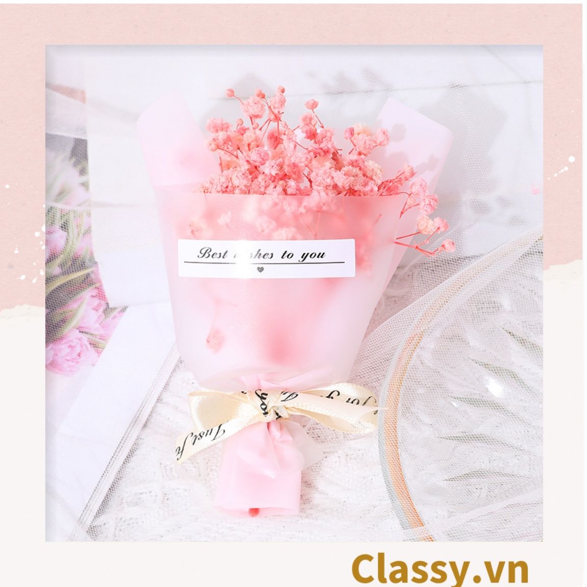  Bó hoa khô mini Classy nhiều màu sắc dùng làm quà tặng, đồ trang trí Q1361 