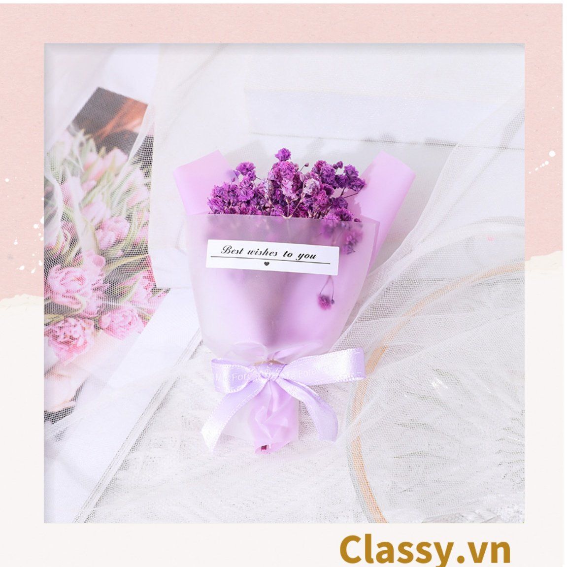  Bó hoa khô mini Classy nhiều màu sắc dùng làm quà tặng, đồ trang trí Q1361 