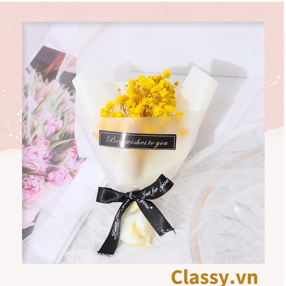  Bó hoa khô mini Classy nhiều màu sắc dùng làm quà tặng, đồ trang trí Q1361 