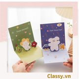  Classy Thiệp in nổi 3D hình con vật với họa tiết pastel, giấy cứng cáp chất lượng cao Q1373 