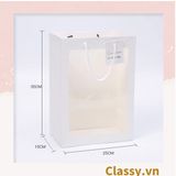  Classy Túi giấy hồng trong suốt kích thước 25x15x35CM dùng làm quà tặng Q1404 