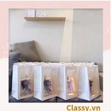  Classy Túi giấy hồng trong suốt kích thước 25x15x35CM dùng làm quà tặng Q1404 