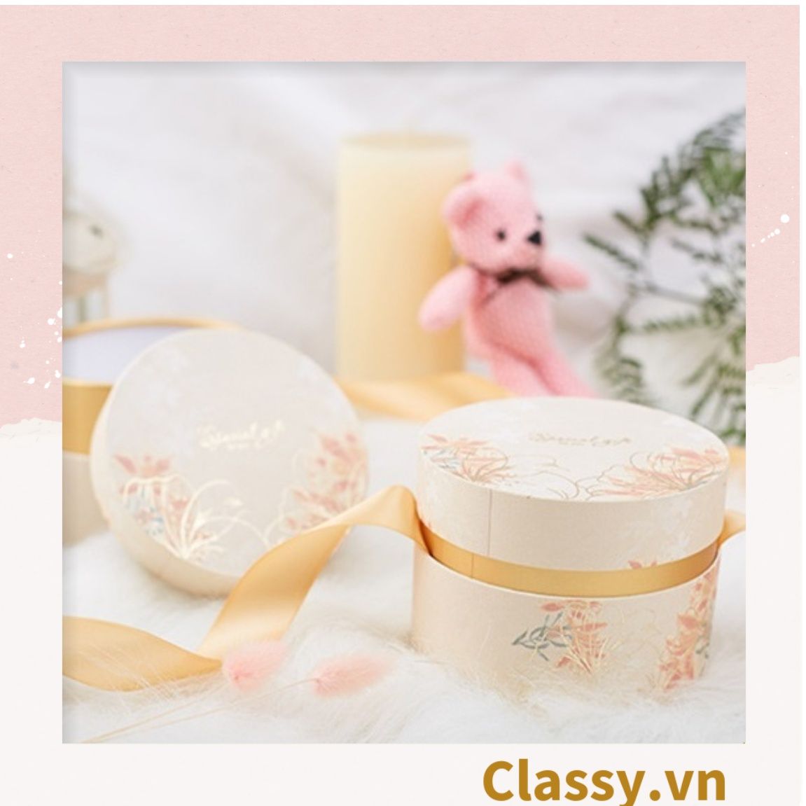 Classy Hộp quà thắt nơ kích thước 11x11x8CM, quà tặng sang trọng Q1481