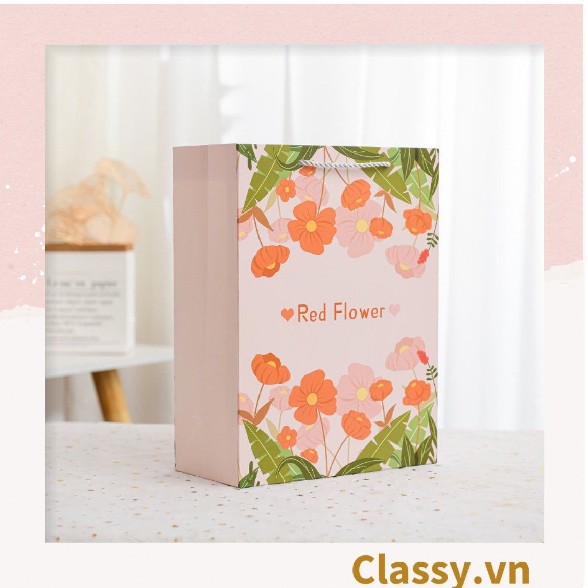 Classy Túi giấy hoa nhiều kích cỡ, phù hợp nhiều dịp sử dụng Q1500