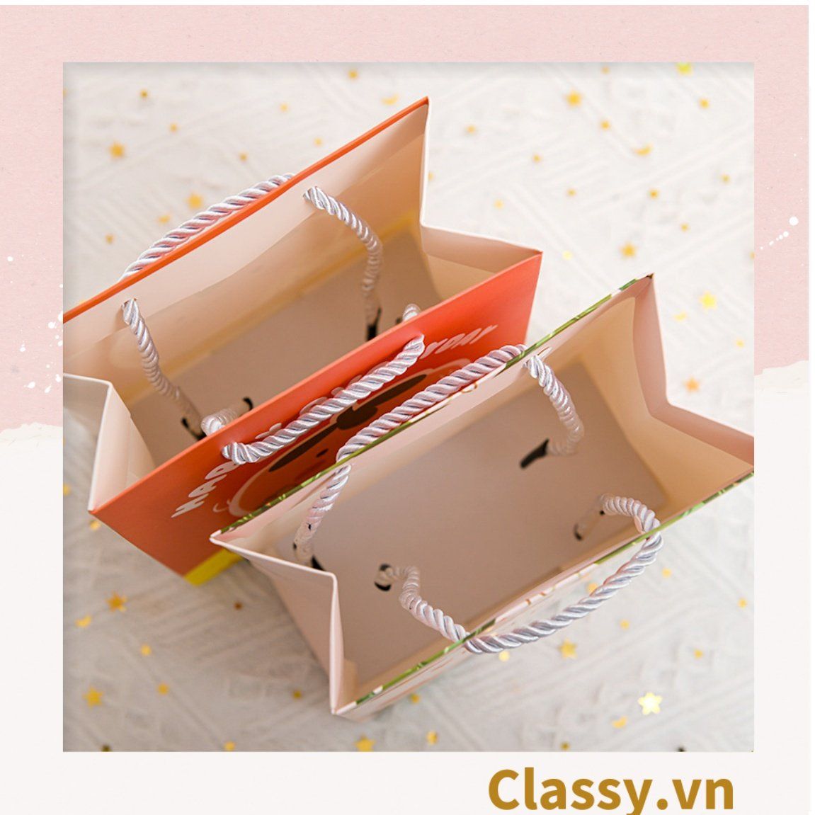 Classy Túi giấy hoa nhiều kích cỡ, phù hợp nhiều dịp sử dụng Q1500
