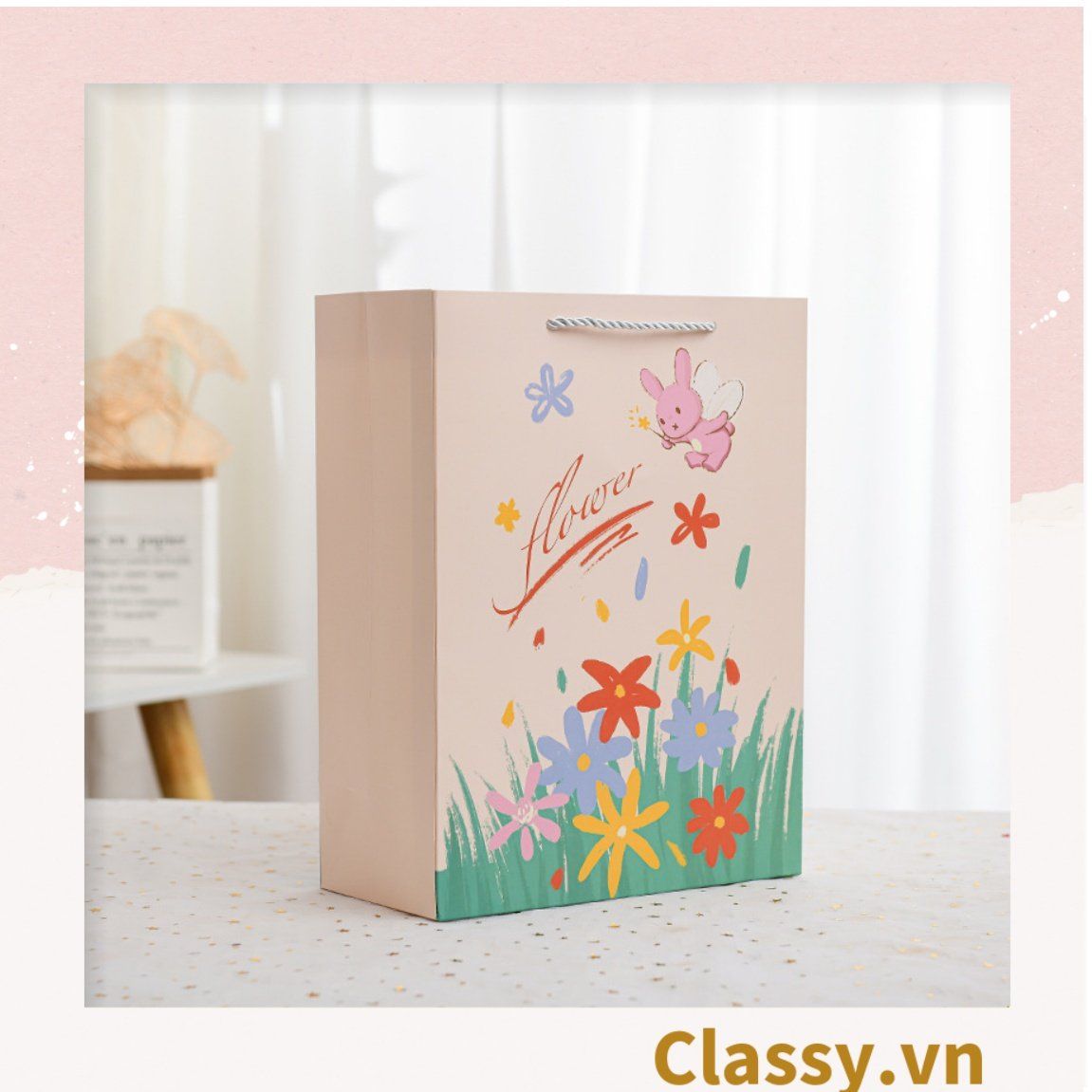 Classy Túi giấy hoa nhiều kích cỡ, phù hợp nhiều dịp sử dụng Q1500