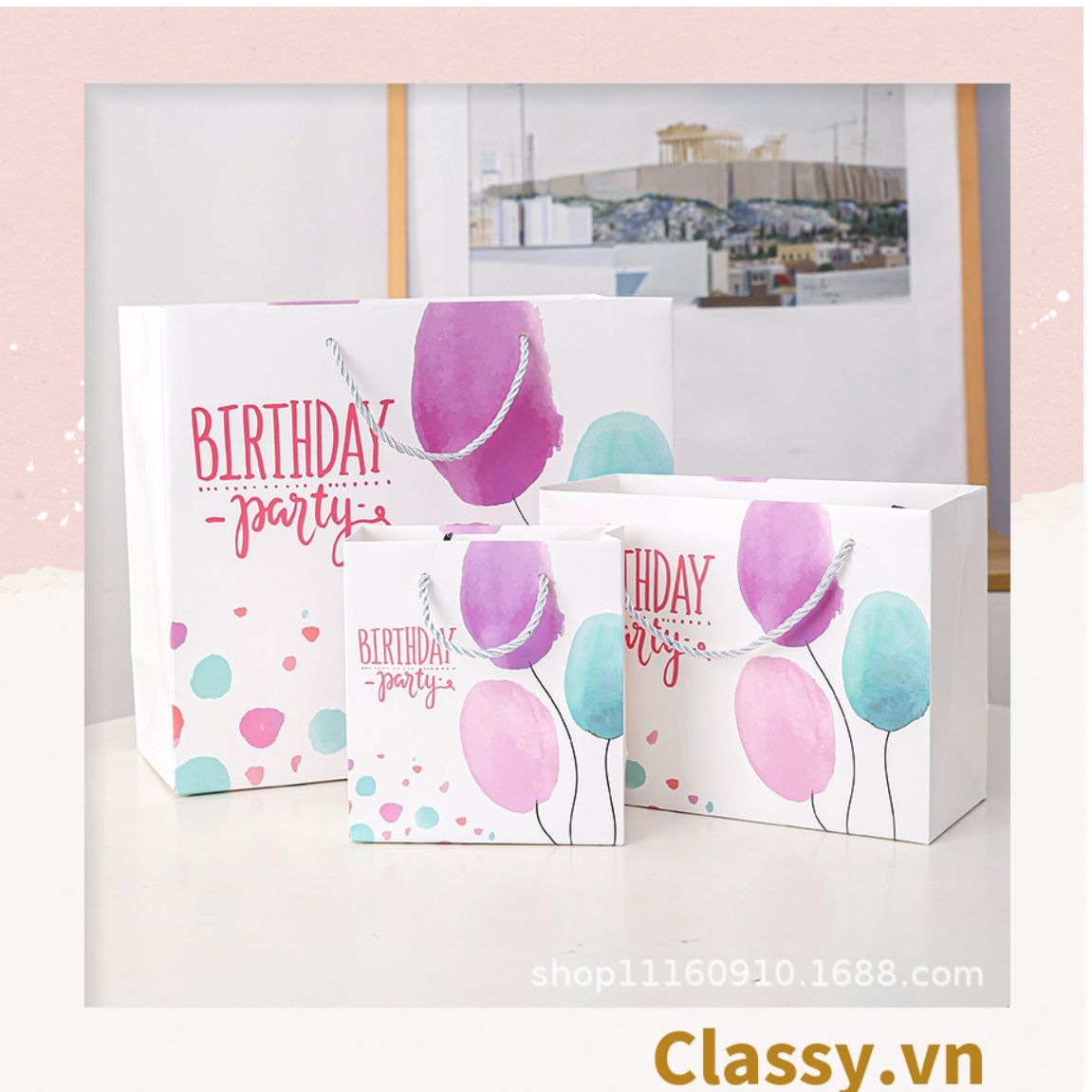  Classy Túi giấy happy birthday nhiều size cho bạn lựa chọn Q1526 