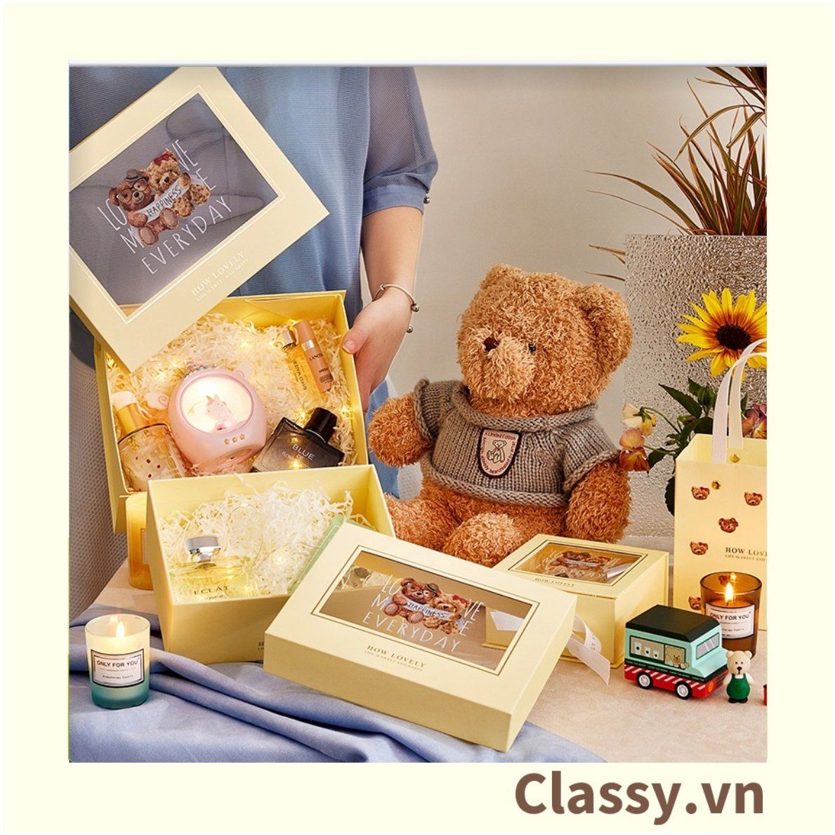 Classy Hộp quà tặng, Túi quà tặng dễ thương, quà sinh nhật, kỷ niệm Q1550