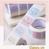  Cuộn 500 Sticker 2.5CM hình vuông Thank you dán niêm phong túi giấy, hộp bánh handmade, tem dán thiệp, hộp quà tặng Q1693 