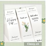  Bộ 50 Nhãn dán hộp sticker 6*15cm giấy C bóng họa tiết vintage dùng để trang trí, niêm phong Q1702 