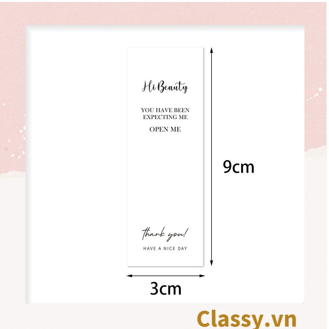 50 Nhãn dán hộp sticker 3*9cm giấy C bóng họa tiết vintage dùng để trang trí, niêm phong Q1704