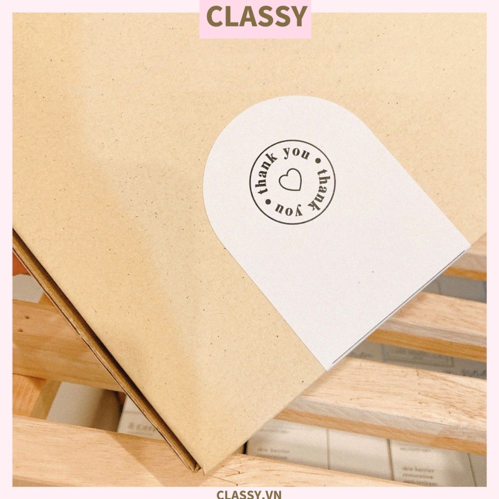 50 Nhãn dán hộp sticker 6*13cm giấy C bóng họa tiết vintage dùng để trang trí, niêm phong Q1705