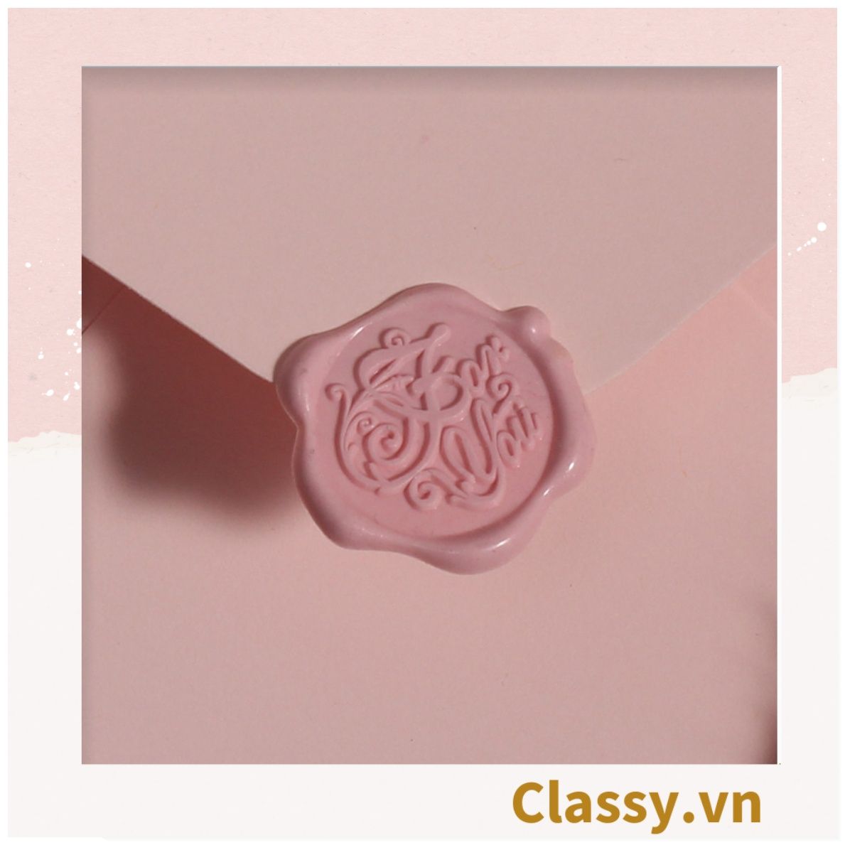Phong bì kèm nhãn dán Niêm Phong 16*11.7cm màu hồng dùng đựng thiệp chúc mừng, Thiệp Mời Đám Cưới Đính Hôn Lãng Mạn Q1741
