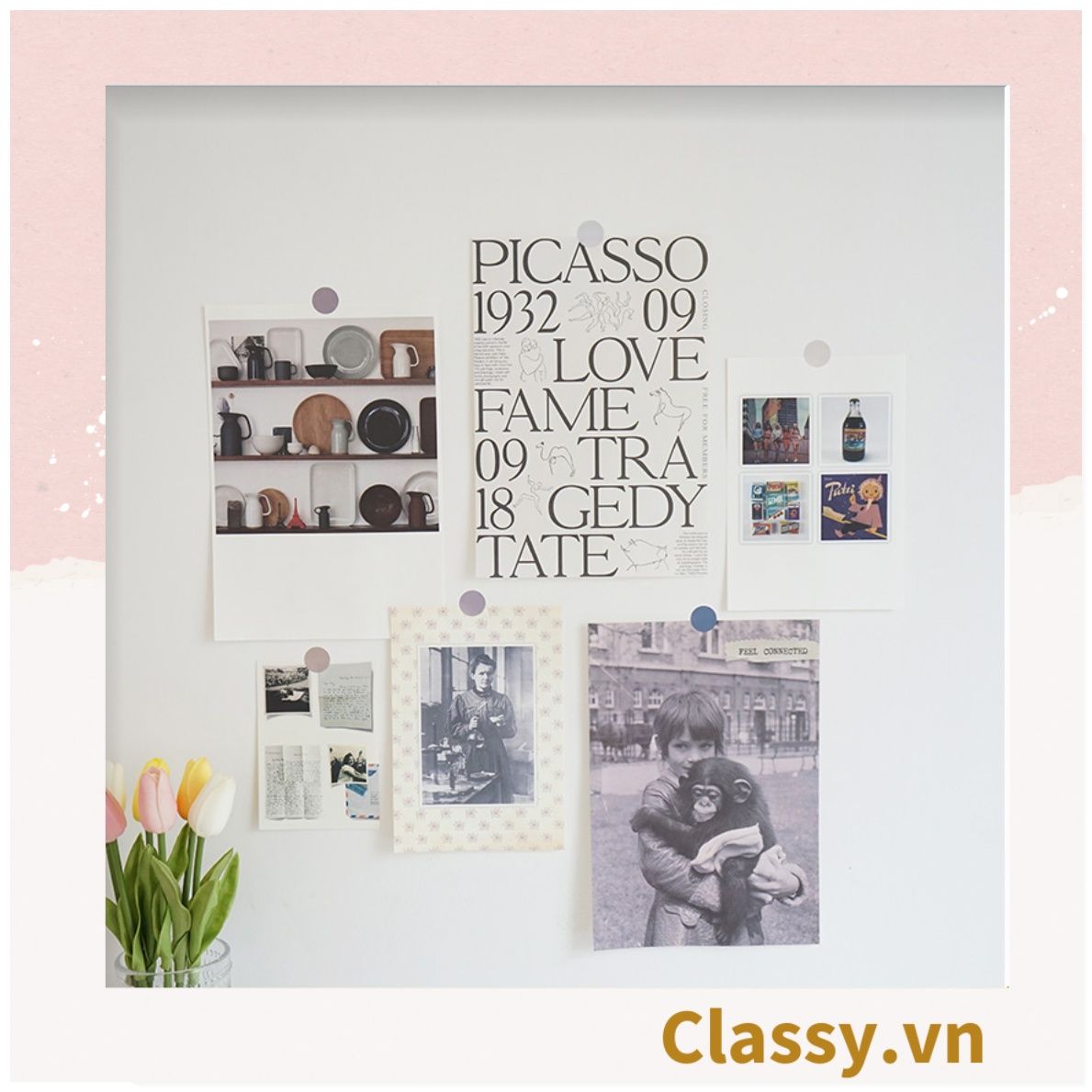 Set nhiều Thẻ ảnh, postcard Classy làm từ bìa cứng phong cách trang trí nhật ký/sách ảnh, dán tường, làm tranh Q1746