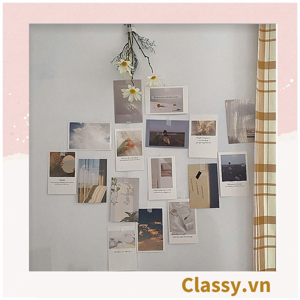 Set nhiều Thẻ ảnh, postcard Classy làm từ bìa cứng phong cách trang trí nhật ký/sách ảnh, dán tường, làm tranh Q1746