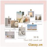  Set nhiều Thẻ ảnh, postcard Classy làm từ bìa cứng phong cách  trang trí nhật ký/sách ảnh, dán tường, làm tranh Q1746 