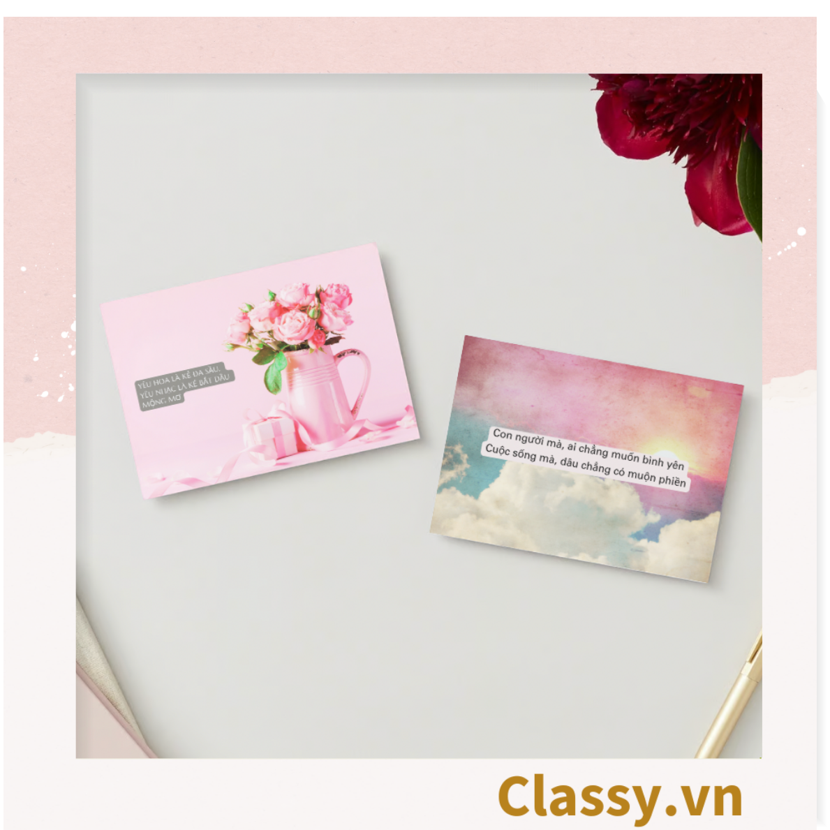 Thiệp Best Wishes kèm phong bì, Kích thước 115 X 82 MM Q1799 - Được in bởi Classy