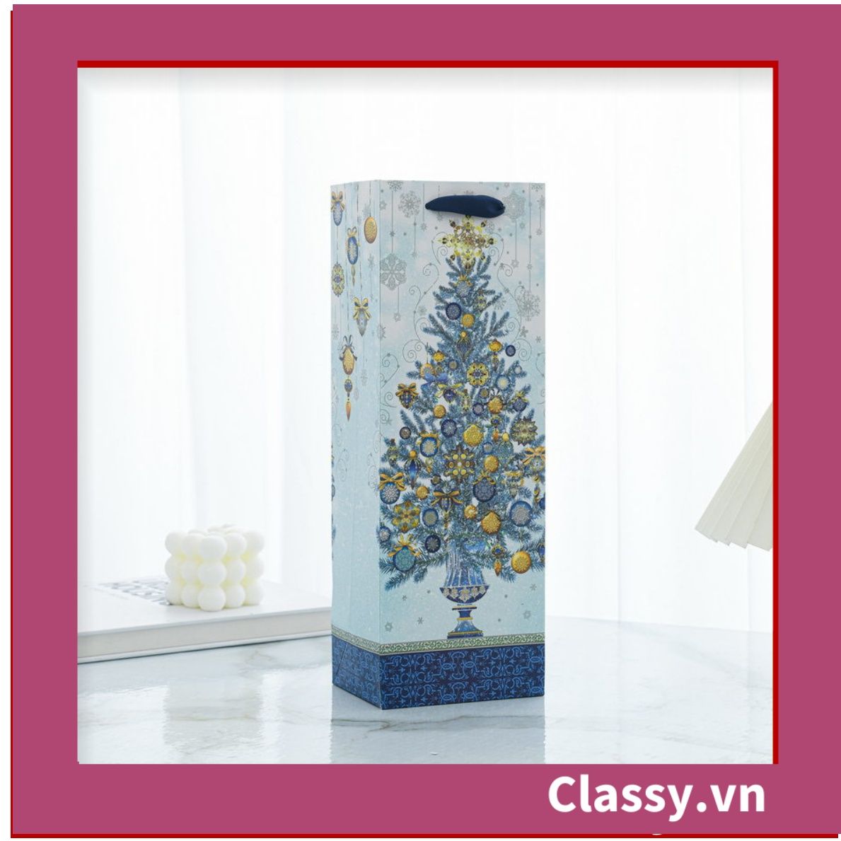 Classy Túi quà tặng, túi giấy quai xách đựng rượu vang các loại , bằng giấy đựng chai đơn hoặc đôi 750 ML Q1797