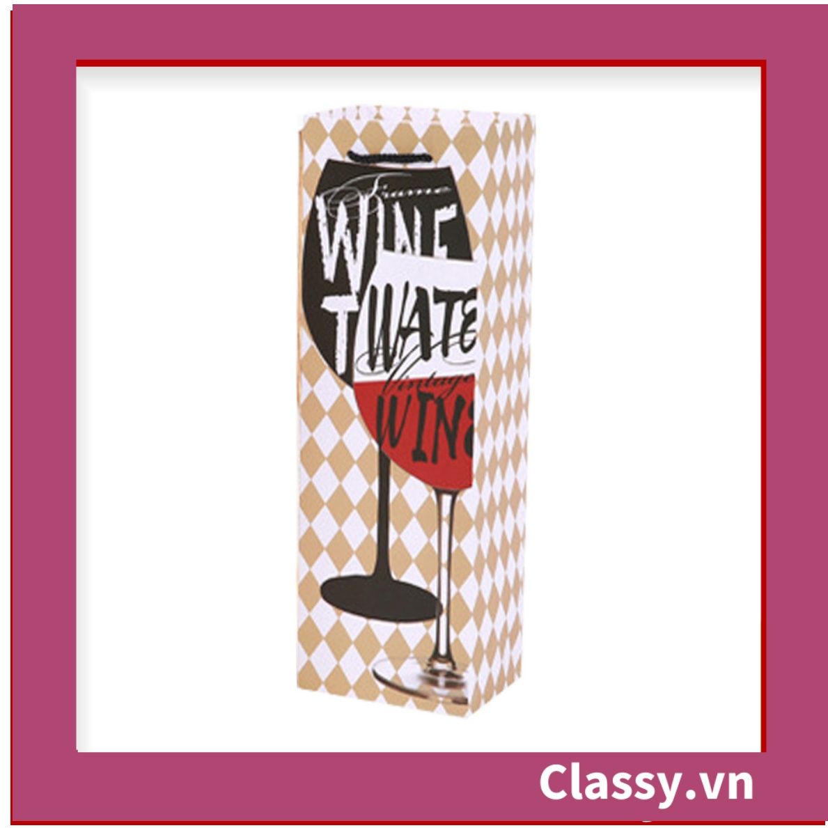 Classy Túi quà tặng, túi giấy quai xách đựng rượu vang các loại , bằng giấy đựng chai đơn hoặc đôi 750 ML Q1797