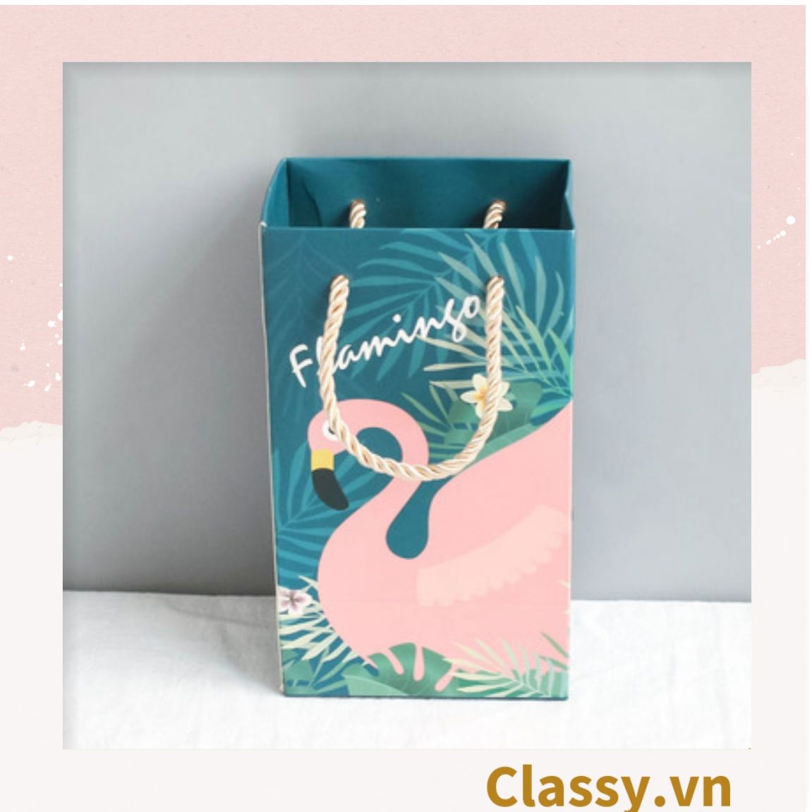 Xé lẻ Túi giấy quai xách hoặc Hộp dùng đựng đồ quà tặng trang sức, son môi, mỹ phẩm, nước hoa. hình hồng hạc, kỳ lân