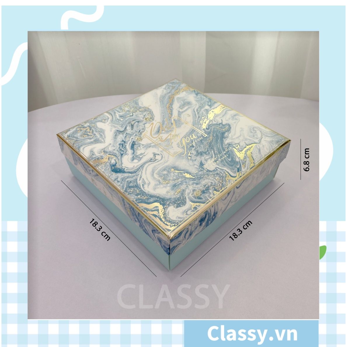 XÉ LẺ túi giấy +Hộp quà lớn +02 Hộp mini quà tặng hoạ tiết đá cẩm thạch, In chữ Only For You phong cách châu Âu Q296