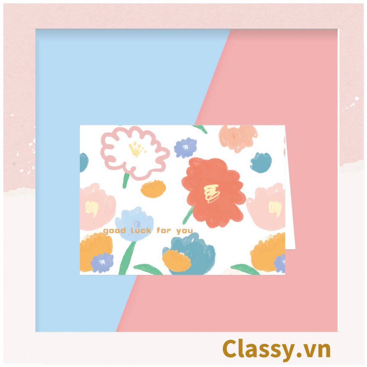 Sổ tay ghi chép A6 60 trang bìa trong suốt Classy- Giấy kẻ ngang chống lóa mắt họa tiết hoa vintage PK1744