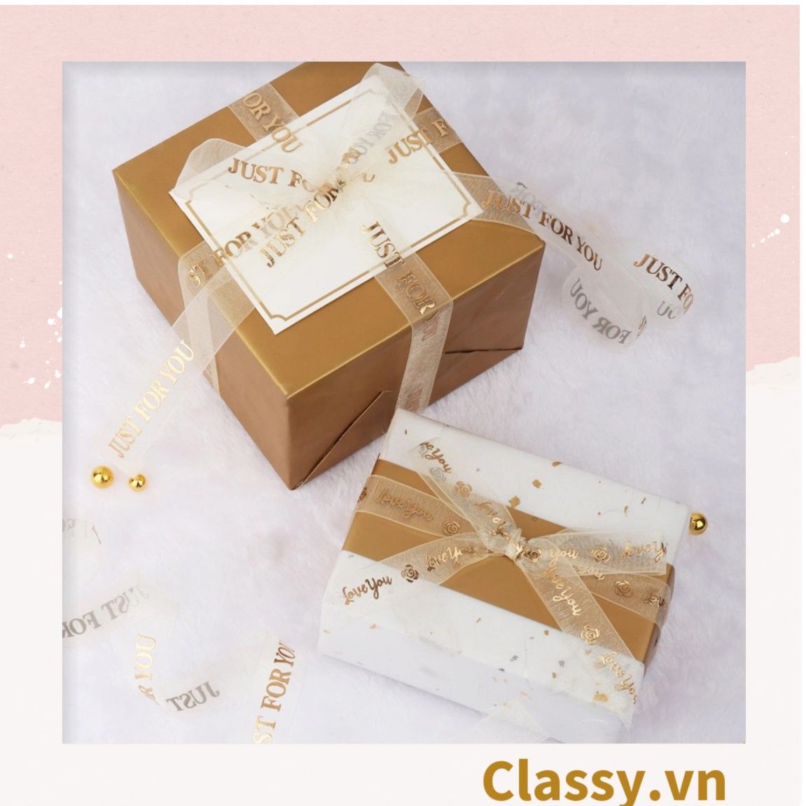  Classy Ruy băng voan 1 mét họa tiết ánh kim Q498 