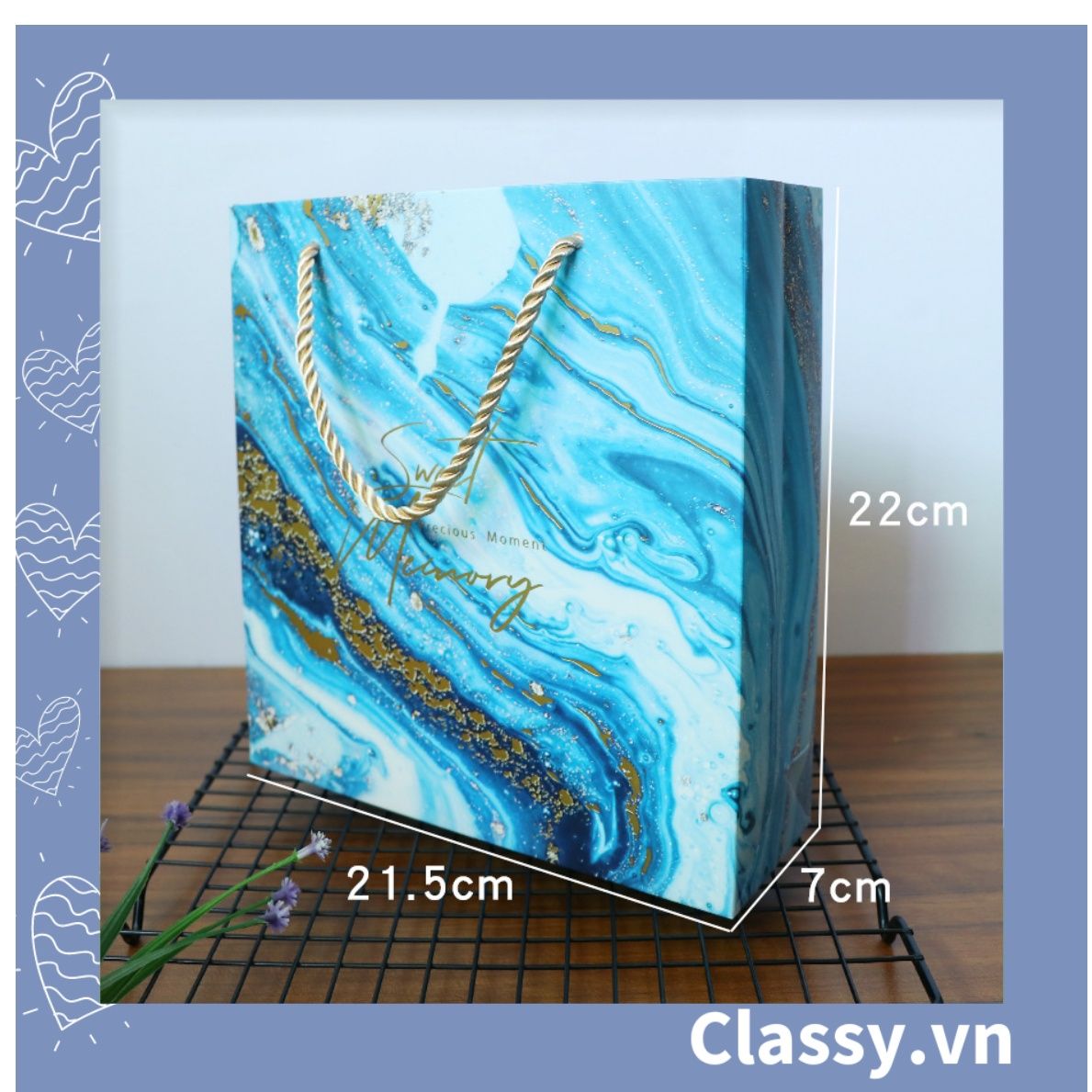 XÉ LẺ túi giấy +Hộp quà lớn quà tặng hình vuông, tự gấp, hoạ tiết vũ trụ galaxy huyền bí sang trọng Q945
