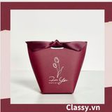  Túi giấy đựng quà Mini (đã bao gồm nơ) đơn sắc dễ thương 5.7x 6x10cm đựng son, trang sức, nước hoa làm quà tặng Q552 