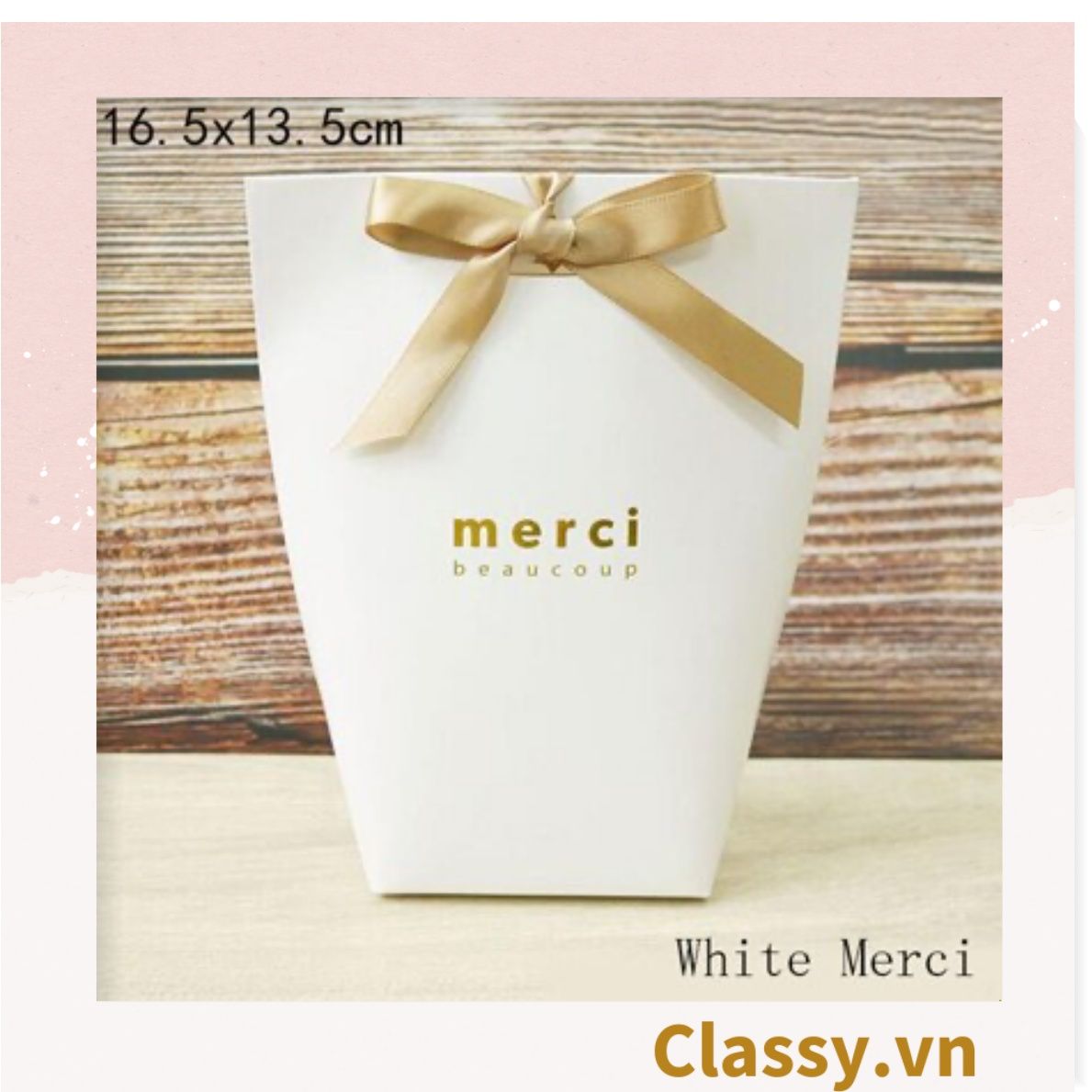 Túi giấy đựng quà Size Trung (đã bao gồm nơ) đơn sắc dễ thương 8x5,5x16,5cm đựng son, trang sức, nước hoa Q558