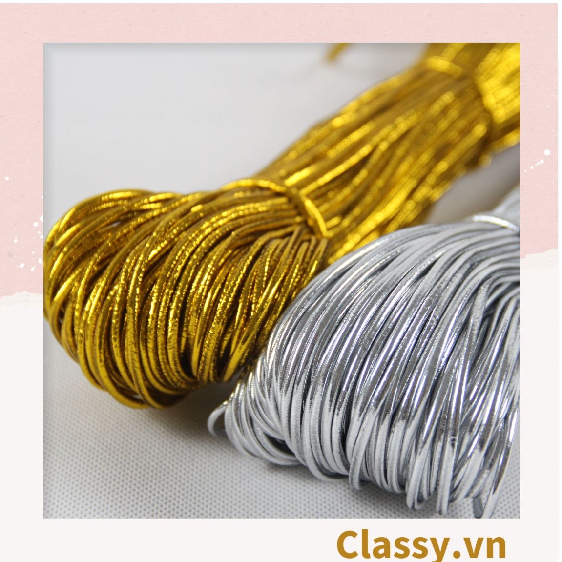 CUỘN 10 MÉT Dây Ruy băng hợp kim nhôm không co giãn kim tuyến mảnh, dùng Q563