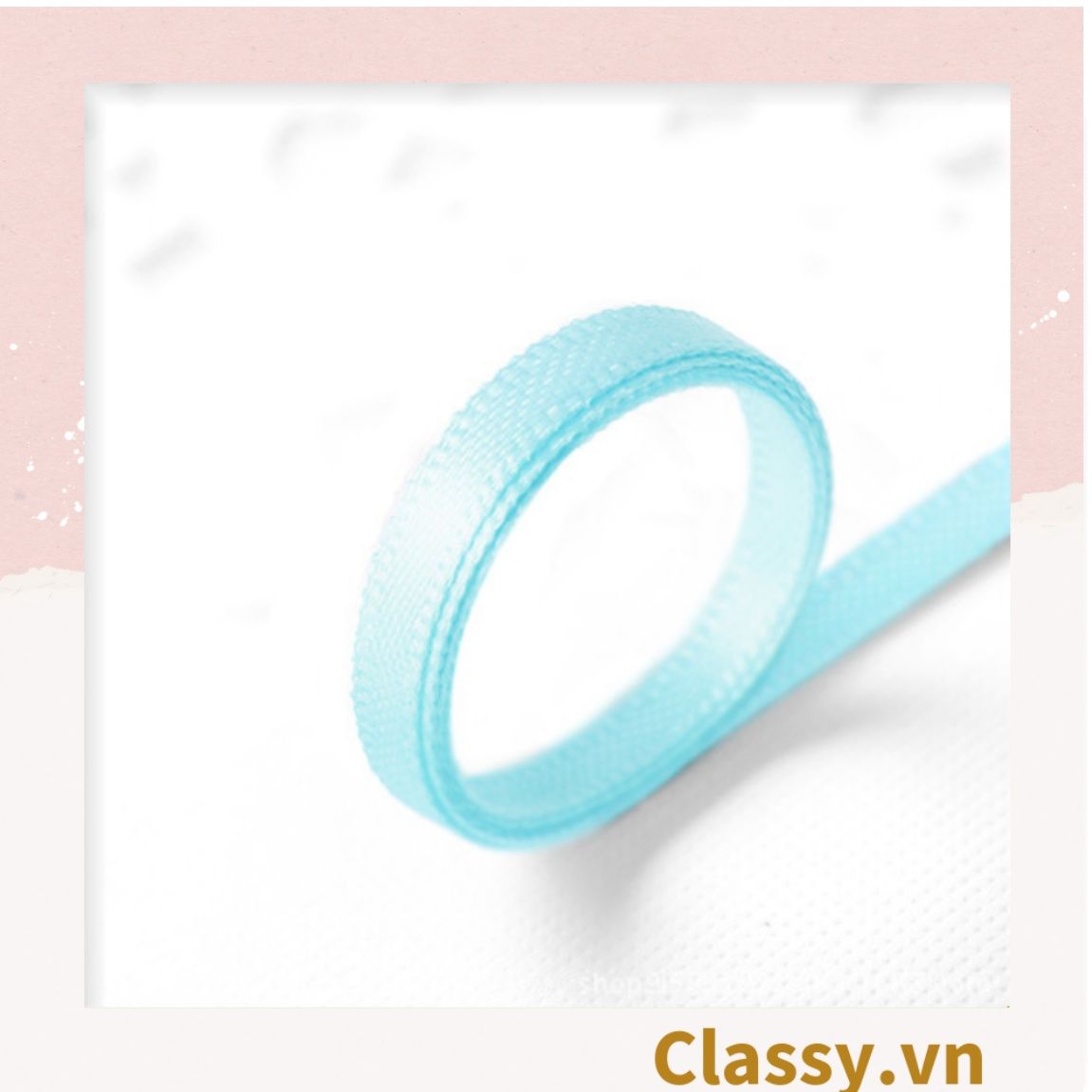 Cuộn 23 Mét Ruy băng vải sợi poly dài 01MÉT, Rộng 3 MM đơn sắc, đủ màu Q564