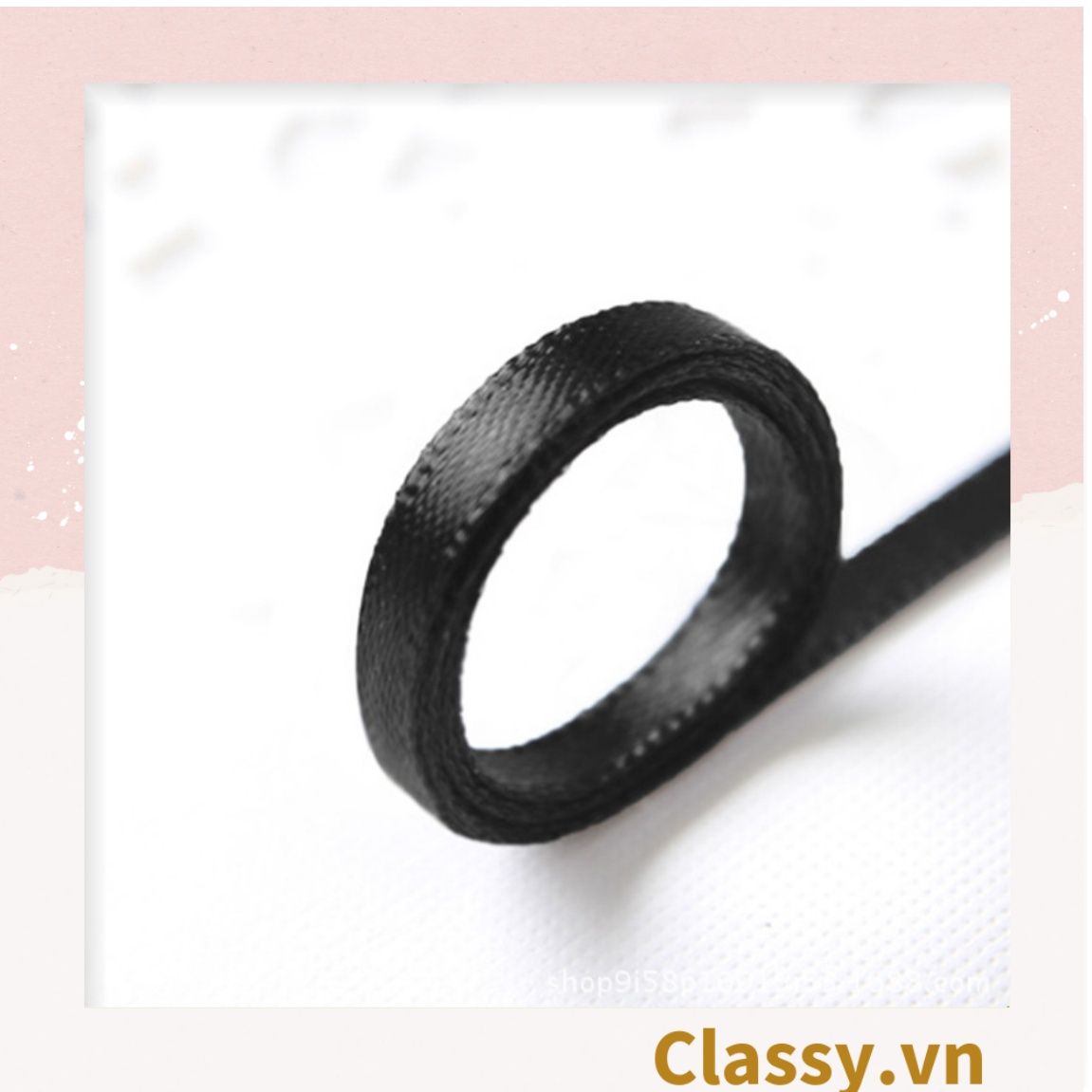 Cuộn 23 Mét Ruy băng vải sợi poly dài 01MÉT, Rộng 3 MM đơn sắc, đủ màu Q564