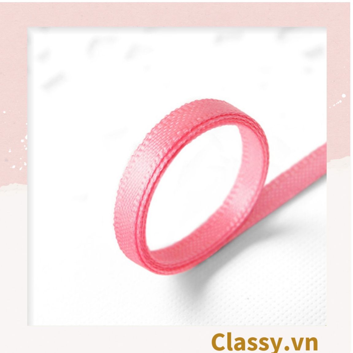 Cuộn 23 Mét Ruy băng vải sợi poly dài 01MÉT, Rộng 3 MM đơn sắc, đủ màu Q564