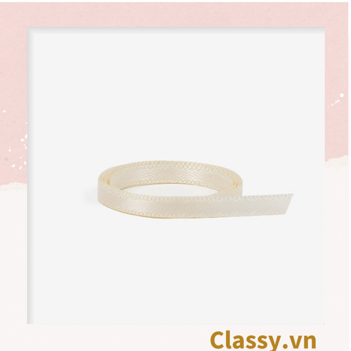 Cuộn 23 Mét Ruy băng vải sợi poly dài 01MÉT, Rộng 3 MM đơn sắc, đủ màu Q564