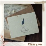  Thiệp Cổ điển Vintage in hình lá cây hoặc hoa vintage, giấy art sang trọng kèm phong bì giấy kraft và nhãn dán sticker Q625 