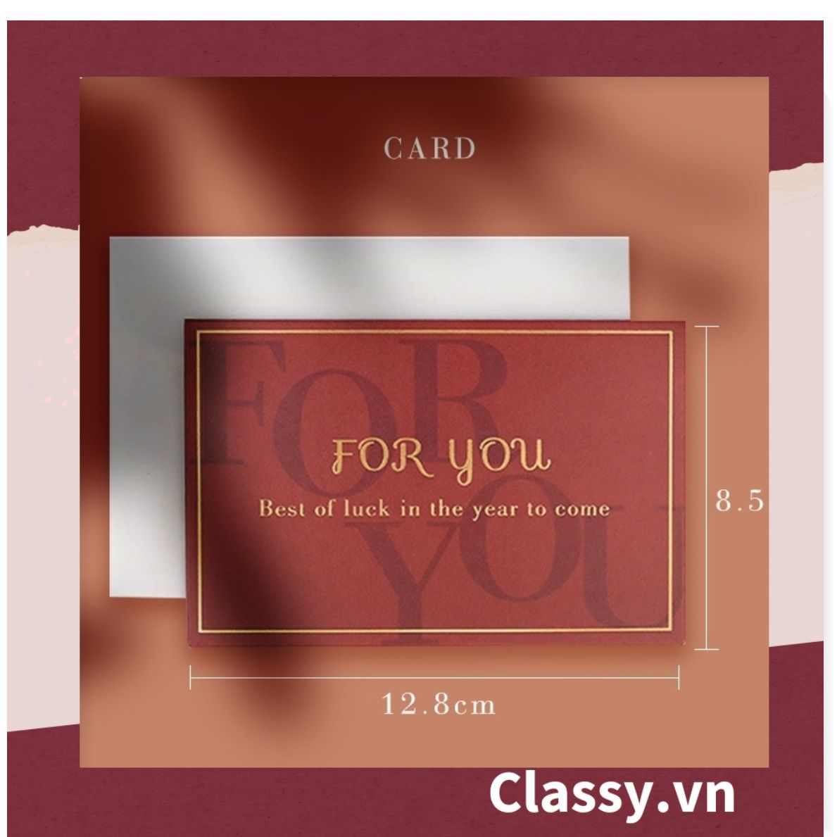 Thiệp Cổ điển Vintage tối giản, giấy art sang trọng kèm phong bì giấy lụa trong suốt và nhãn dán sticker Q679