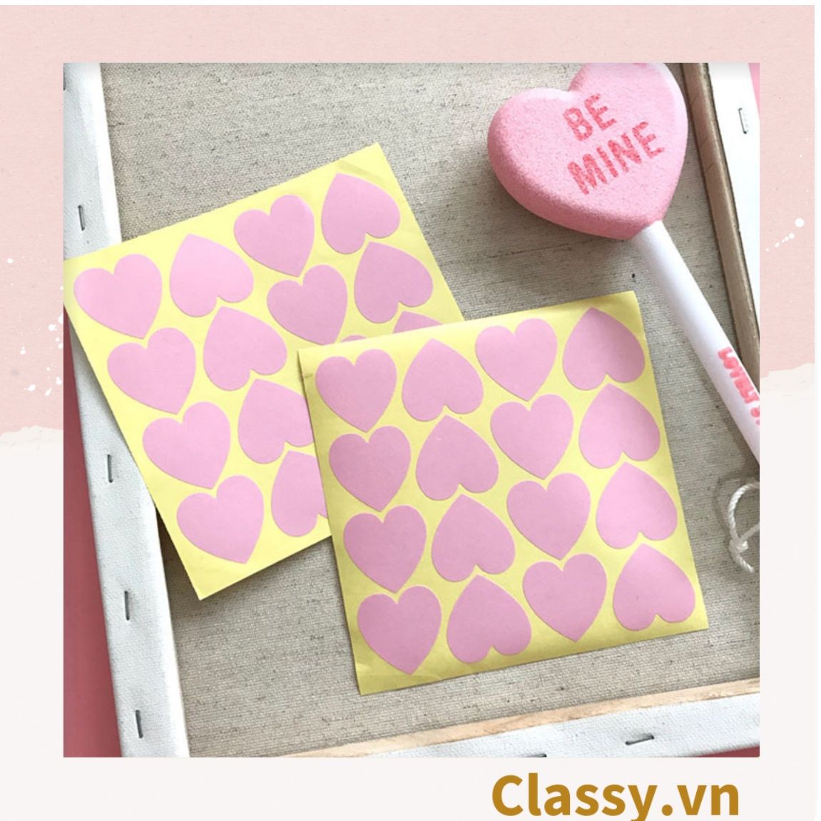 Bộ 16 Sticker hình trái tim dán hộp bánh handmade, quà tặng DYI dễ thương, tem dán quà tặng, túi giấy, thiệp, hộp quà tặng Q680