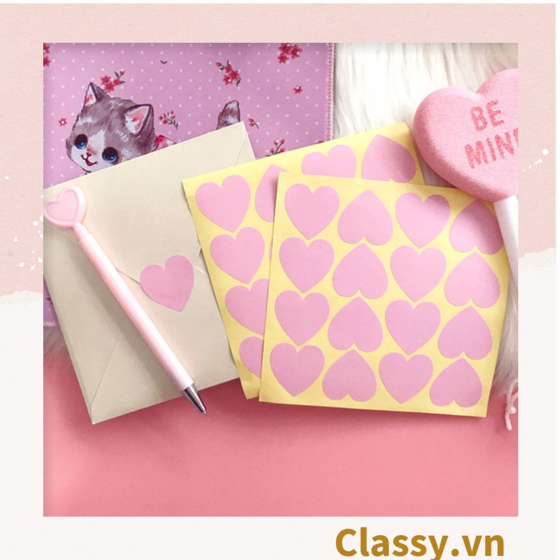 Bộ 16 Sticker hình trái tim dán hộp bánh handmade, quà tặng DYI dễ thương, tem dán quà tặng, túi giấy, thiệp, hộp quà tặng Q680