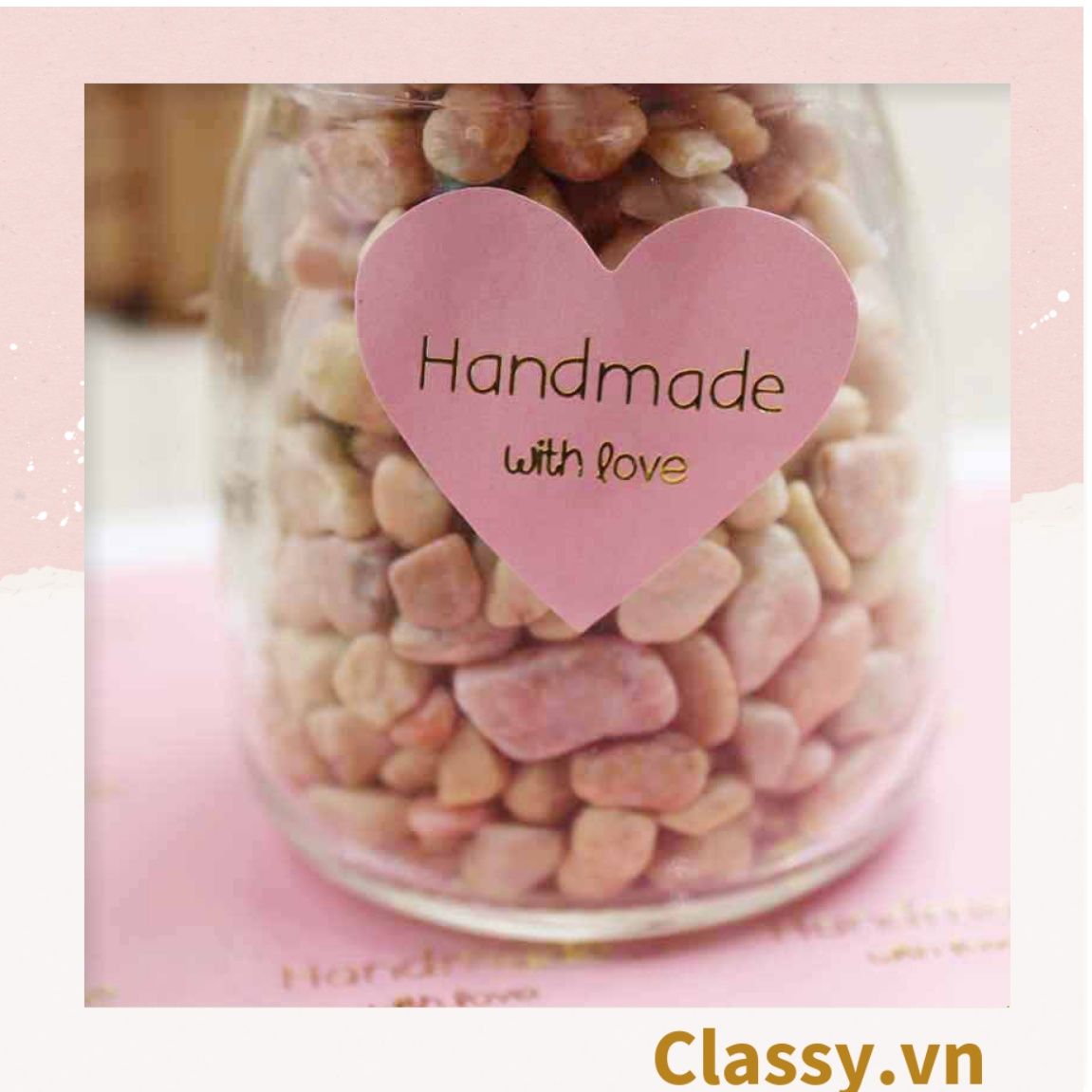 Bộ 16 Sticker hình trái tim dán hộp bánh handmade, quà tặng DYI dễ thương, tem dán quà tặng, túi giấy, thiệp, hộp quà tặng Q680