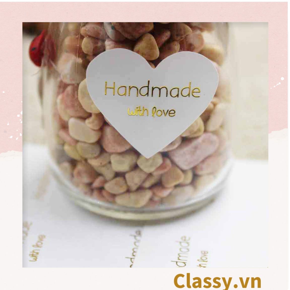  Bộ 16 Sticker hình trái tim dán hộp bánh handmade, quà tặng DYI dễ thương, tem dán quà tặng, túi giấy, thiệp, hộp quà tặng Q680 