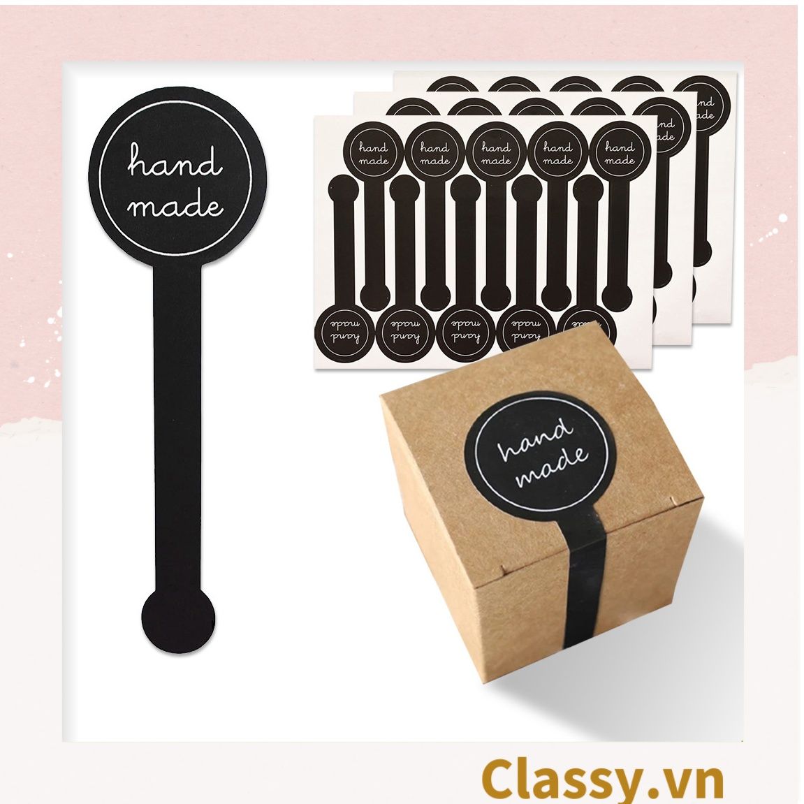 Bộ 10 Sticker dán niêm phong túi giấy, hộp bánh handmade, quà tặng DYI dễ thương, tem dán quà tặng, túi giấy, thiệp, hộp quà tặng Q684