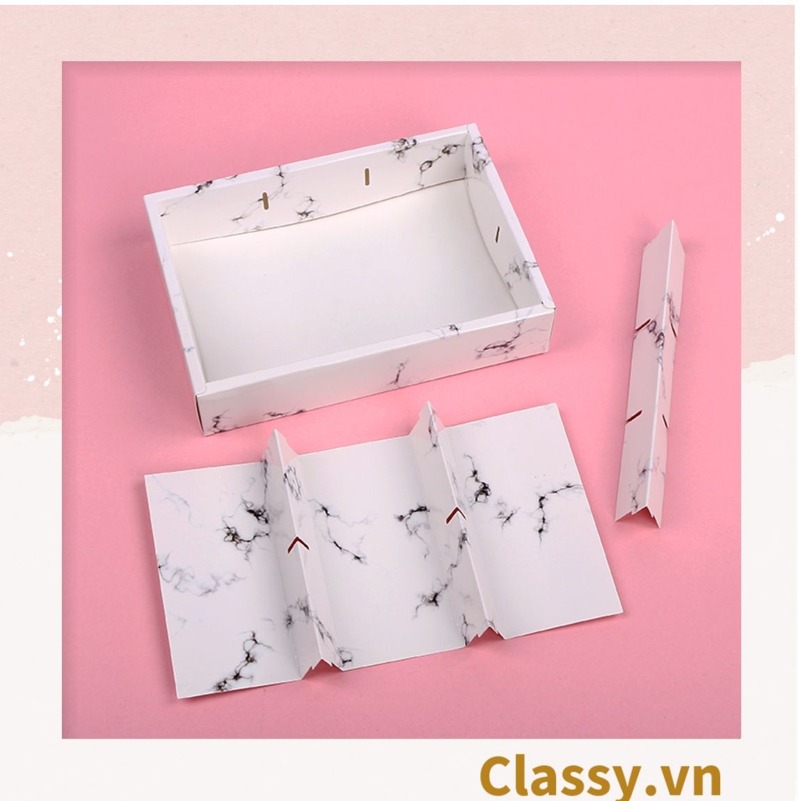 Túi giấy đựng quà Cao 33 * Rộng 18 * Ngang 6 cm họa tiết đá cẩm thạch trơn Q690
