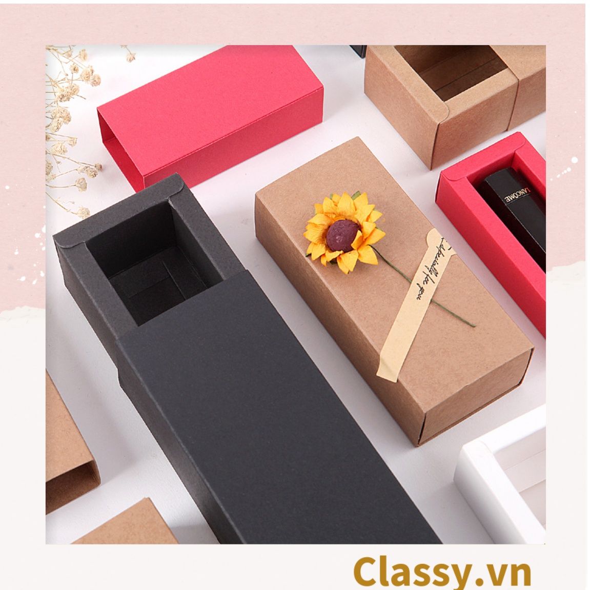 Túi giấy đựng quà Cao 33 * Rộng 18 * Ngang 6 cm họa tiết đá cẩm thạch trơn Q690
