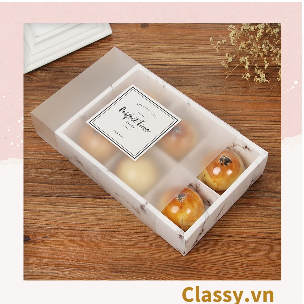Túi giấy đựng quà Cao 33 * Rộng 18 * Ngang 6 cm họa tiết đá cẩm thạch trơn Q690