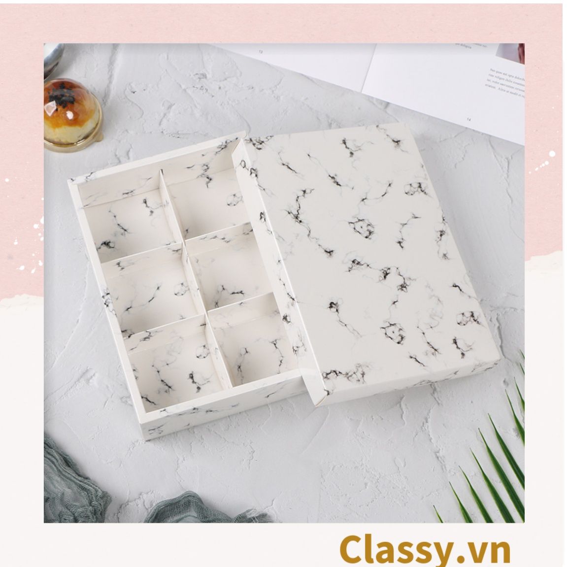 Túi giấy đựng quà Cao 33 * Rộng 18 * Ngang 6 cm họa tiết đá cẩm thạch trơn Q690