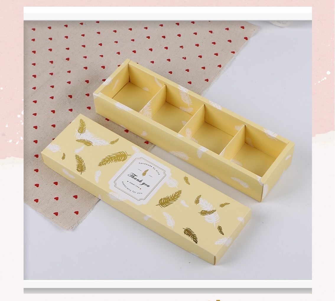 Hộp & túi bánh ngọt, bánh nướng, bánh mousse hình chữ nhật, chia ngăn, đựng thực phẩm làm quà tặng Q692