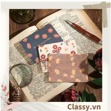  Thiệp Cổ điển Vintage Classy in họa tiết hoa nhí giấy art sang trọng kèm phong bì giấy kraft nâu Q724 